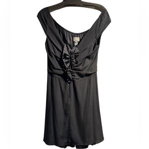 Zac Posen Black Silk Ruffle Bow Front Cap Sleeve Dress Size 10 NEW Holiday Dress